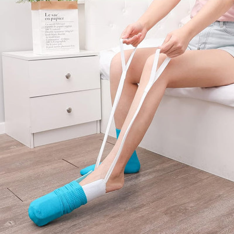 מכשיר עזר לנעילת גרביים ללא מאמץ וללא כיפוף